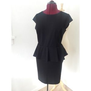 Black Peplum Pencil Dress